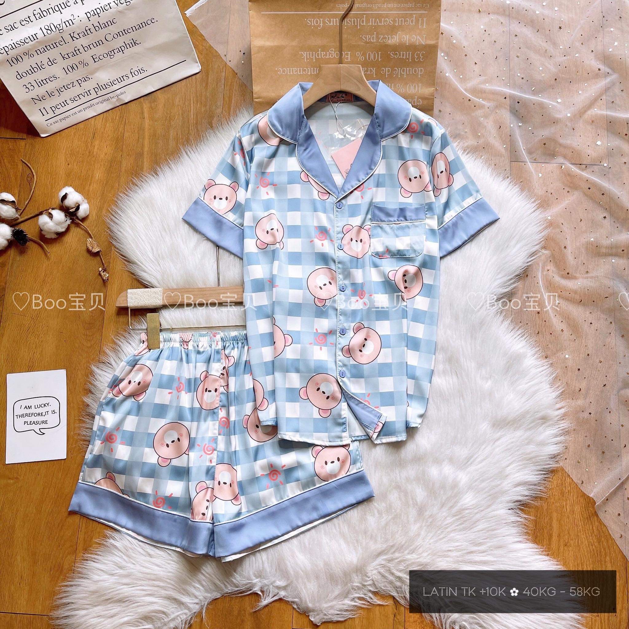 [HCM] (40-56kg, P1) Đồ bộ pijama nữ đùi TNQN chất liệu LATIN in 3D hoạt hình. hoa - mèo - thỏ - mickey - ku shin - vịt. LATIN5TNQN