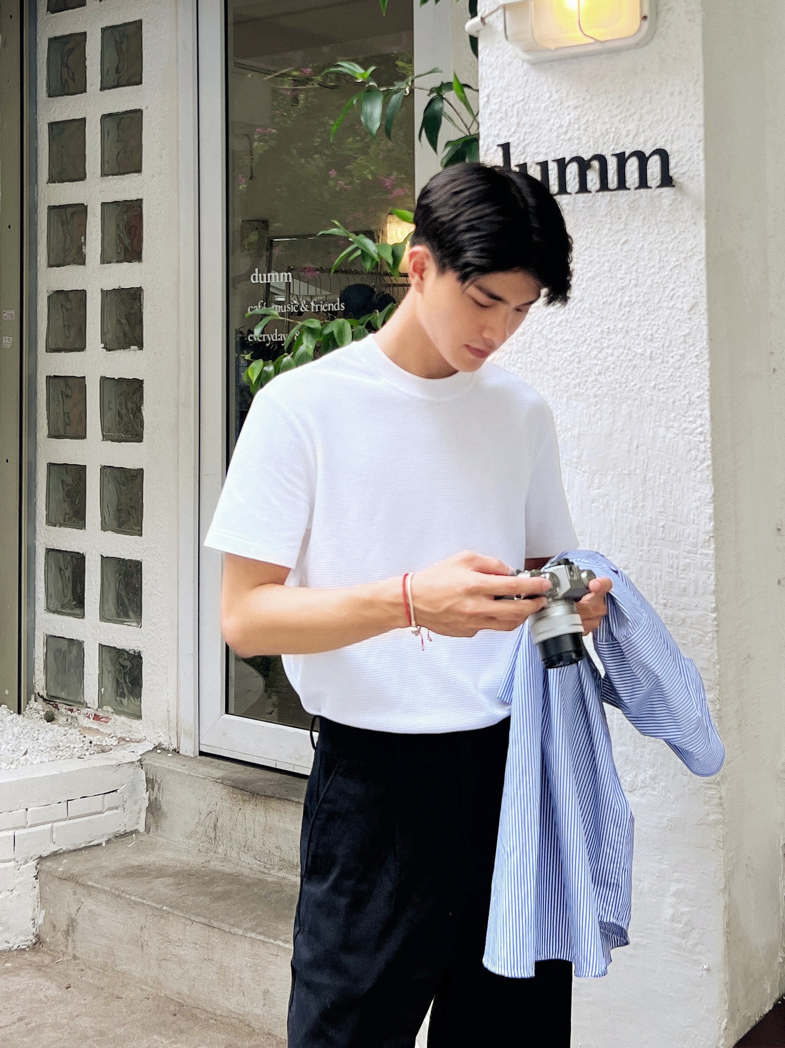 Áo Sơ Mi Nam ROUTINE Tay Ngắn Họa Tiết Kẻ Sọc Form Oversize - 10S24SHS003 | LASTORE MENSWEAR