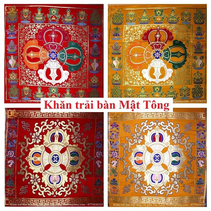 [68x68] Khăn Trải Bàn Chày Kim Cang Mật Tông Vải Gấm Thủ Công Tây Tạng