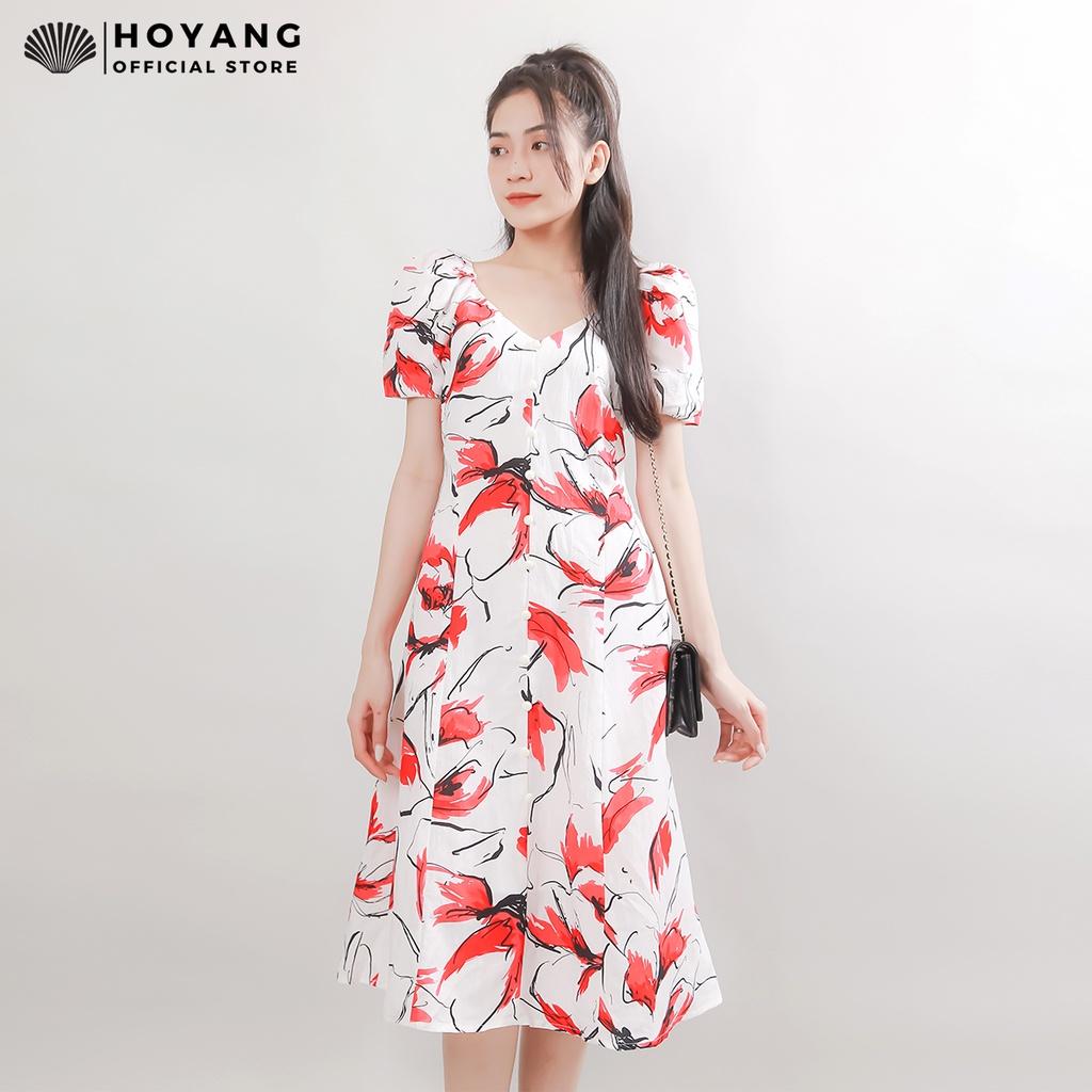 Đầm Hoa Xòe Dáng Đẹp Eo Xinh HOYANG DHY29