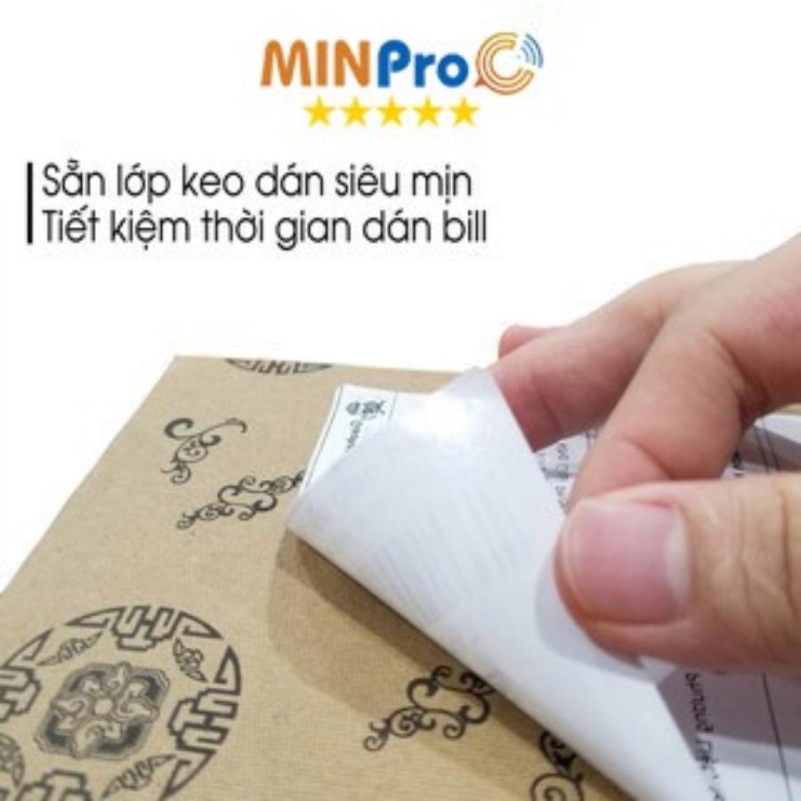 Giấy in nhiệt MINPRO khổ A6 100x150, A7 76x130 tệp 500 tờ in đơn Shopee sẵn lớp bóc dán, chống nước