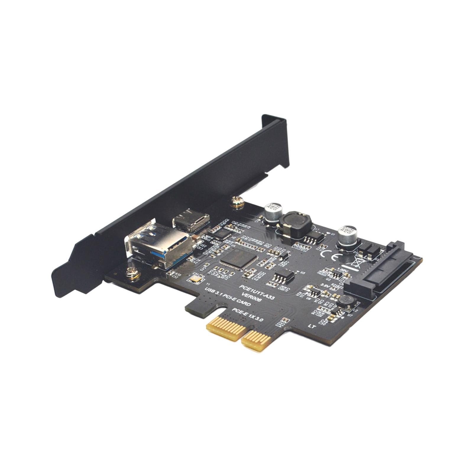 Pci-e to USB 3.1  10 Gbps USB A + USB C Expansion Card Components Easy to Install High Performance  Adapter Card for Computer