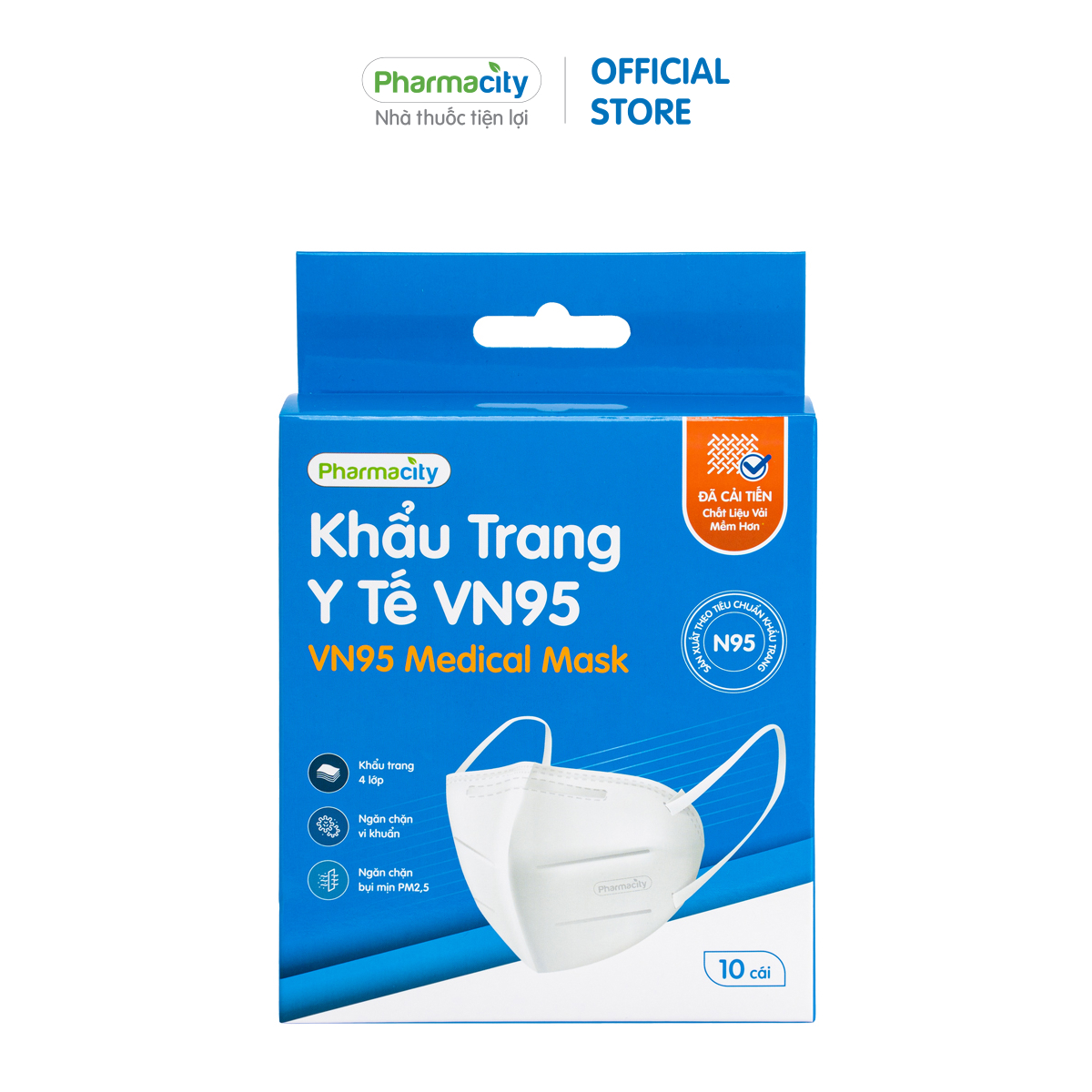 Khẩu trang y tế PMC VN95 4 lớp (Hộp 10 cái)