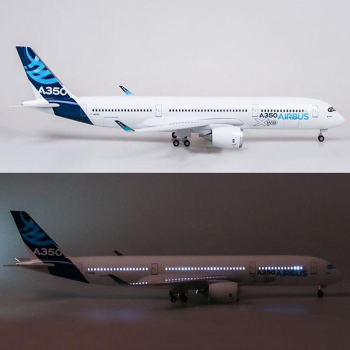 Mô hình máy bay Airbus A350 XWB 47cm có bánh xe và đèn led
