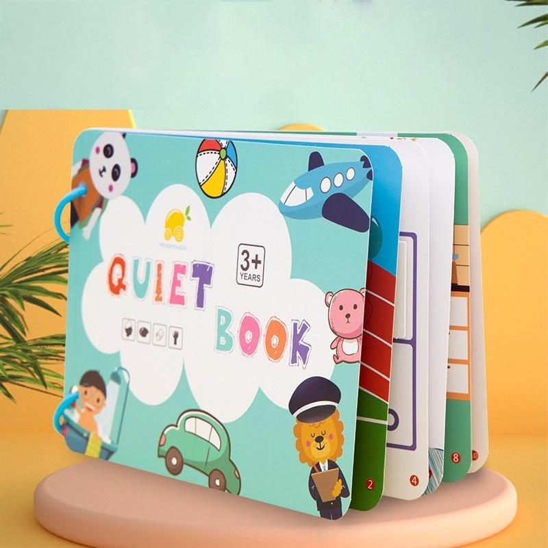 Học liệu Montessori Sách bóc dán QUIET BOOK nhiều chủ đề giúp bé thông minh, Đồ chơi giáo dục sớm