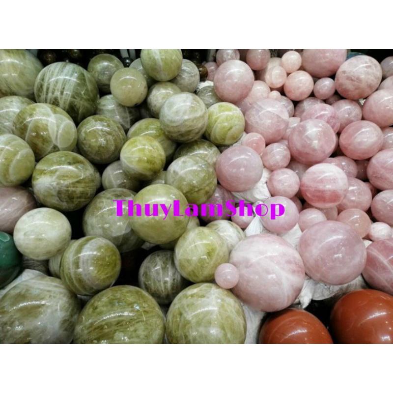 Quả cầu đá Hồng 1kg thanh tẩy bài tarot, truyền năng lượng tích cực, sưu tầm, trưng bàn thờ thần tài, bàn làm việc