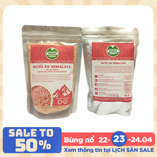 Muối Hồng Himalaya Nhập Khẩu Pakistan Loại Mịn (Túi 1kg)