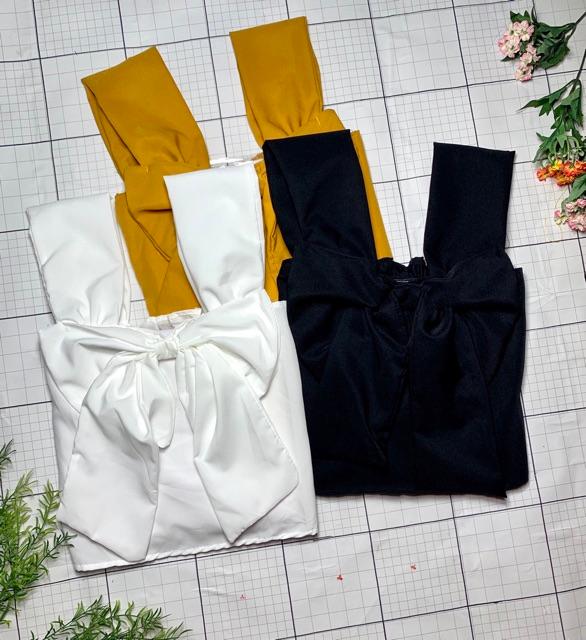 Áo 2 dây bản to phối nơ nhiều màu