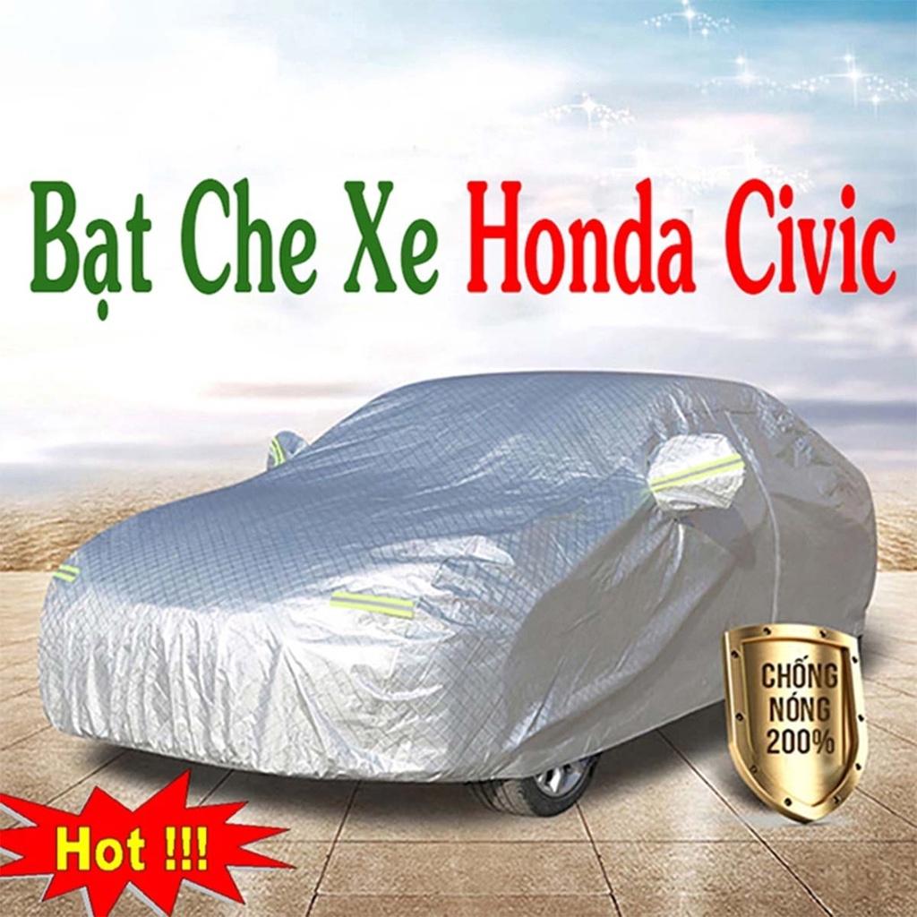 Bạt Phủ Xe Ô Tô Honda Civic - Bạt Phủ Ô Tô 5 Chỗ 3 Lớp Cao Cấp Chống Mưa, Chống Nắng, Chống Cháy Loại 1