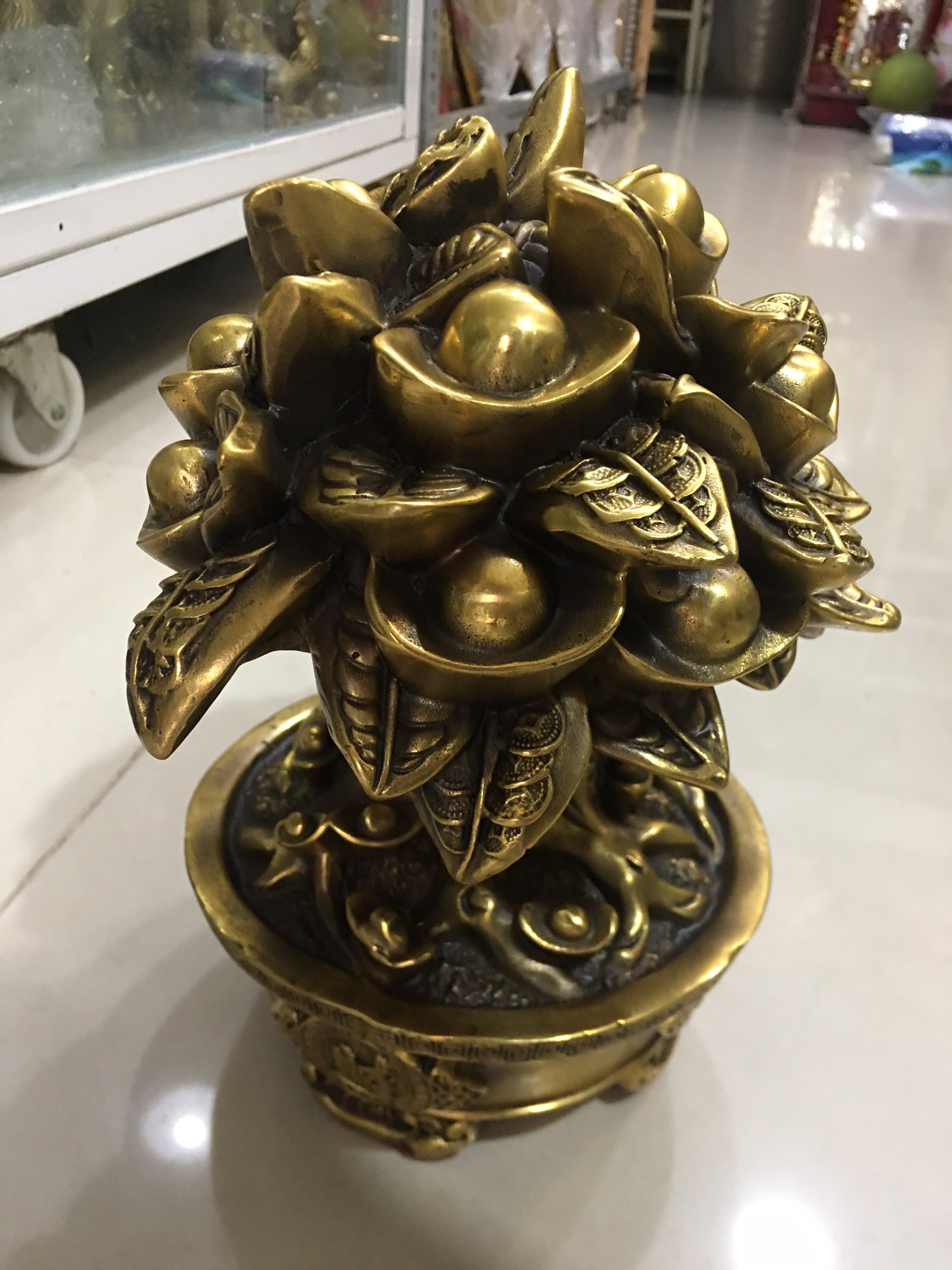 Cây tiền bằng đồng thau ,cây tiền phong thủy,Cao 22cm