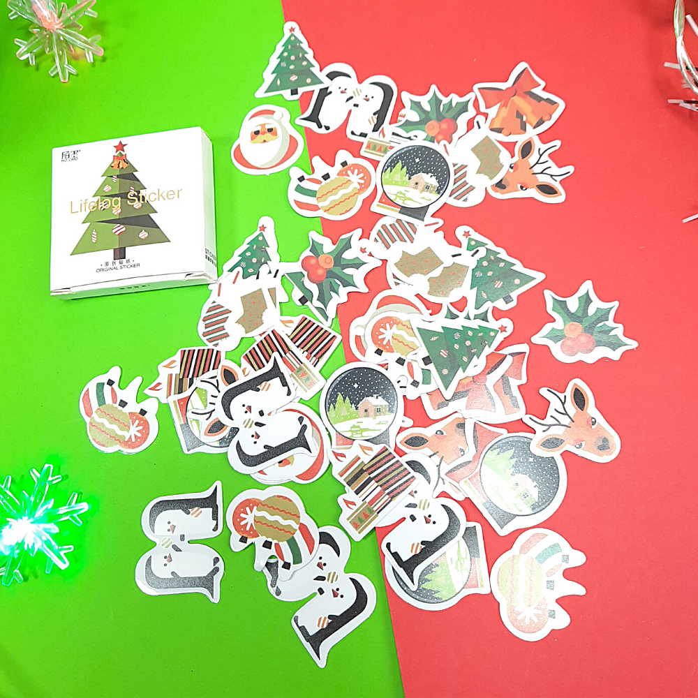 50 Sticker Giấy Trang Trí Noel Loại Nhỏ - Sticker Giáng Sinh