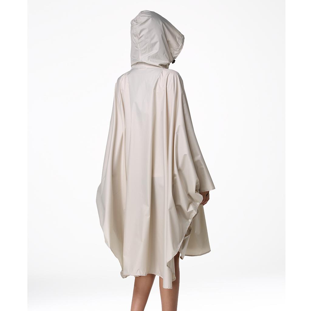 Women's Lightweight Waterproof Outdoor Raincoat Portable Poncho Beige