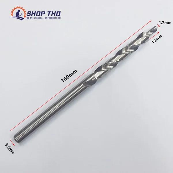 Mũi khoan chéo chuôi tròn KT 160mm*9.5mm kèm vòng chặn