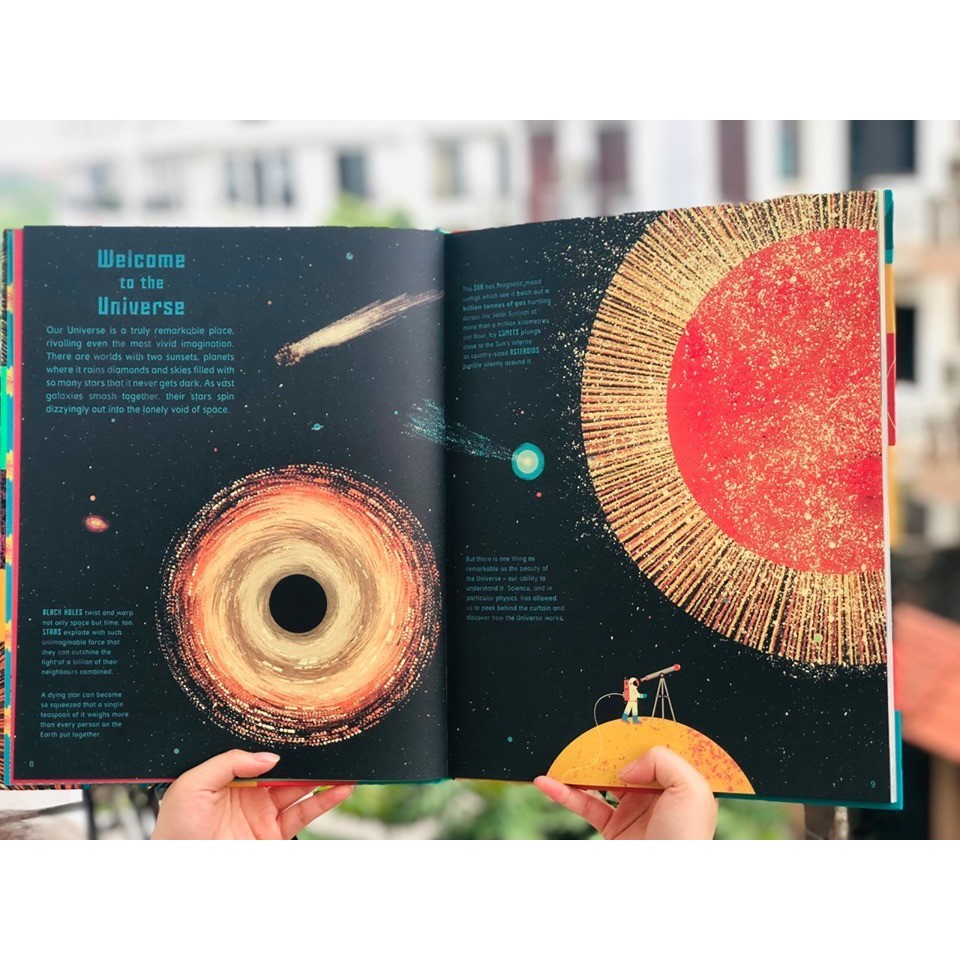 Sách Bản Quyền - The Speed Of Starlight - Một Cuốn Sách Cực Kỳ Hay Ho Cho Bé Khám Phá Về Tốc Độ Của Ánh Sáng, Âm Thanh, Không Gian, Vũ Trụ - Á Châu Books, Bìa Cứng, In Màu