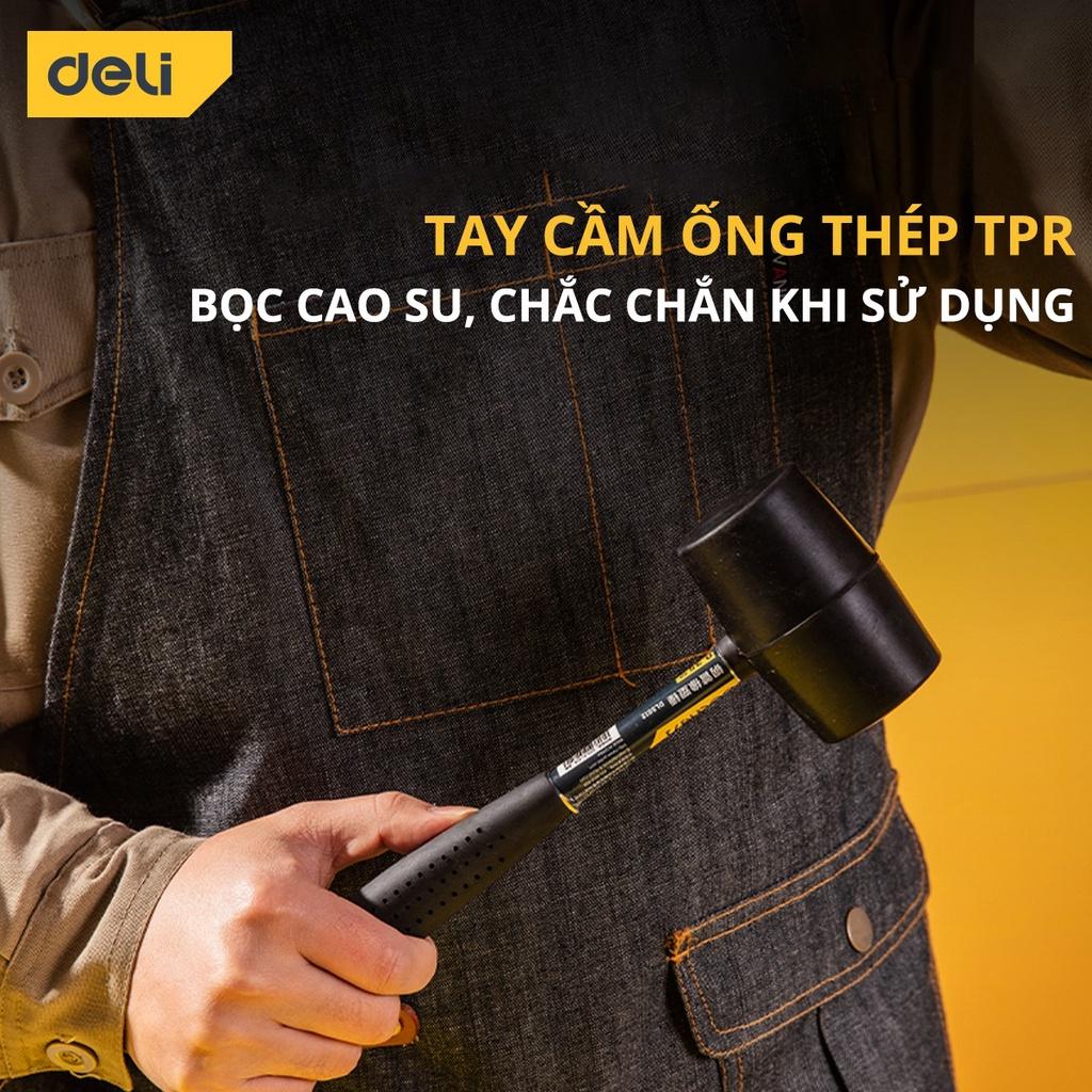 Búa Cao Su Tay Cầm Thép Deli Cao Cấp - Sử Dụng An Toàn Nhiều Bề Mặt, Tay Cầm Chống Trơn Trượt - DL5612