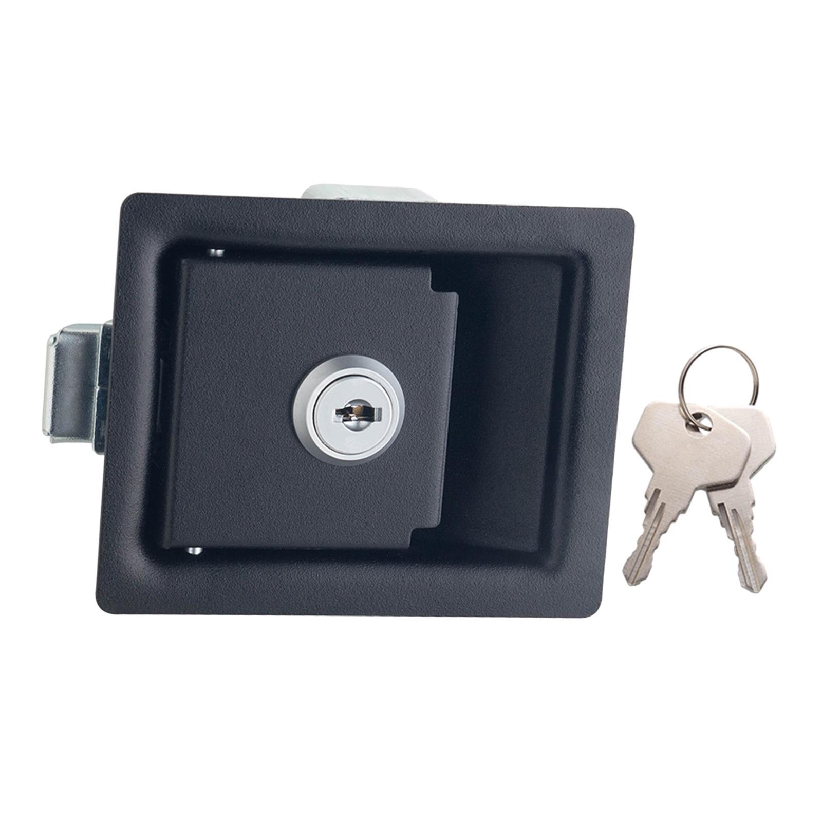 Travel Trailer Lock, Stainless Steel Flush Mount Handle Latch Door Lock for Trucks, Tool Boxes, with 2 Keys