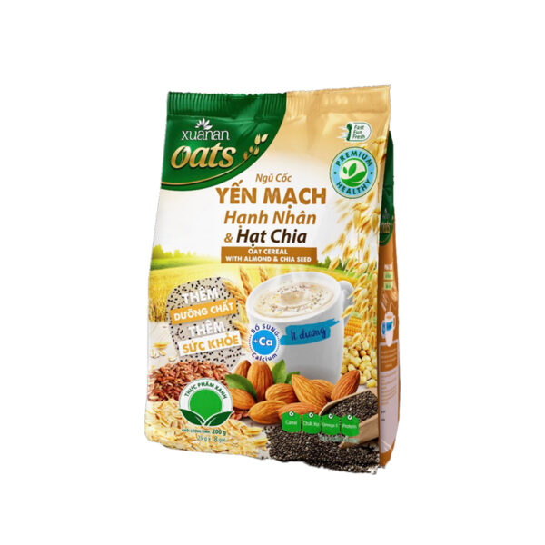 Combo Ngũ Cốc Gạo Lứt Huyết Rồng 400G + Ngũ Cốc Yến Mạch Hạnh Nhân Hạt Chia 400G[ít đường](Tặng Kèm 2 Túi Yến Mạch 150G)