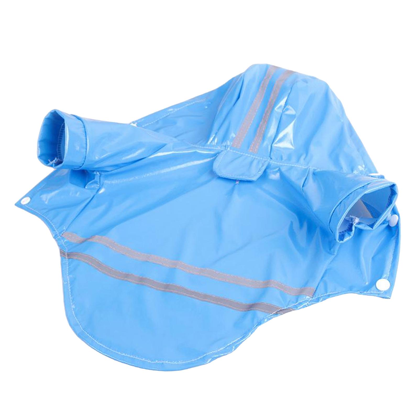 Dog Raincoat with Hood Doggie Reflective Jacket Waterproof S- XL