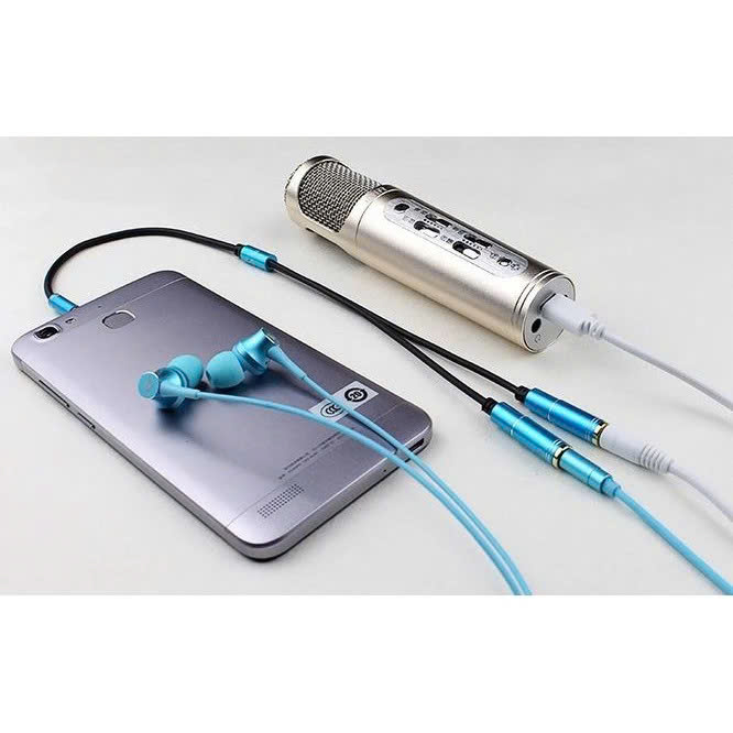 Cáp chia Audio 3.5mm ra mic và loa (Màu Giao Ngẫu Nhiên) - Hàng Chính Hãng