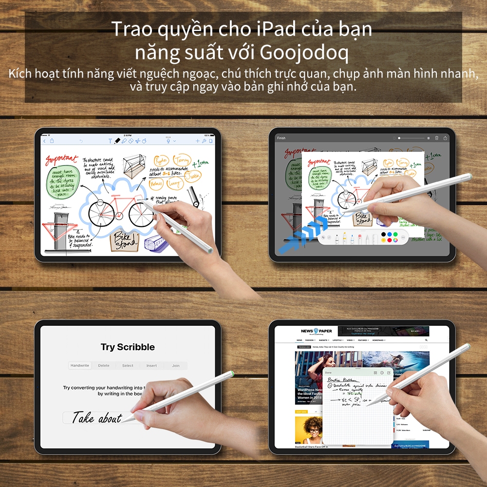 CD3282 - Bút cảm ứng GOOJODOQ GD13 Pro Mới Sạc Không Dây thông minh cho Ipad Air 4 Air 5 Pro 11 12.9 mini6 Gen 10th 9th