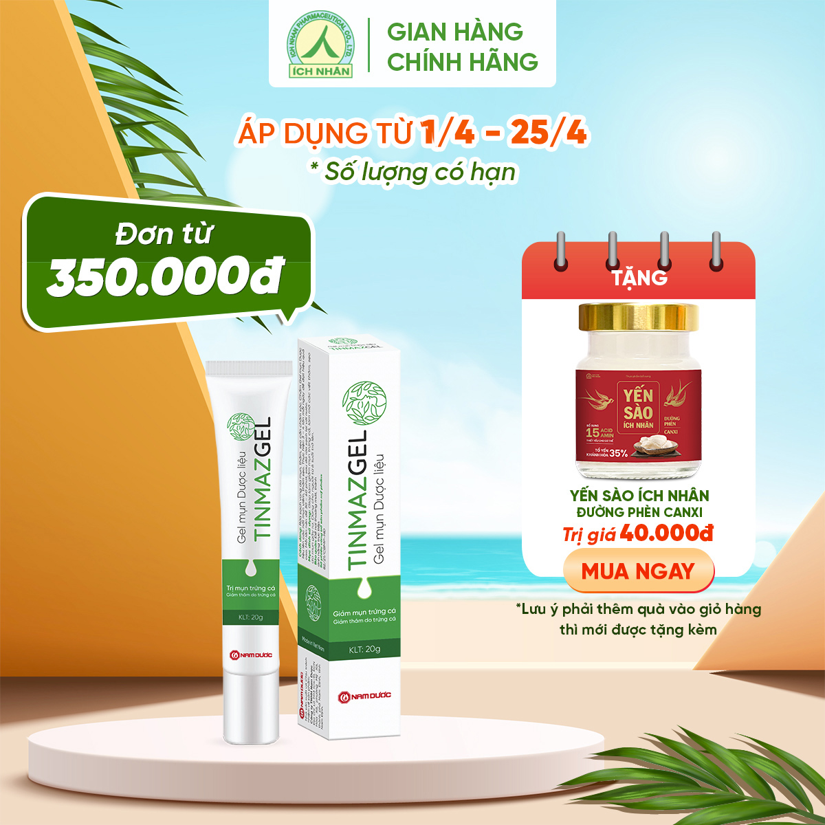 Chấm Mụn Trứng Cá Tinmazgel Giúp Gom Cồi Mụn, Giảm Viêm Sưng - Thành Phần Dược Liệu Tuýp 20g