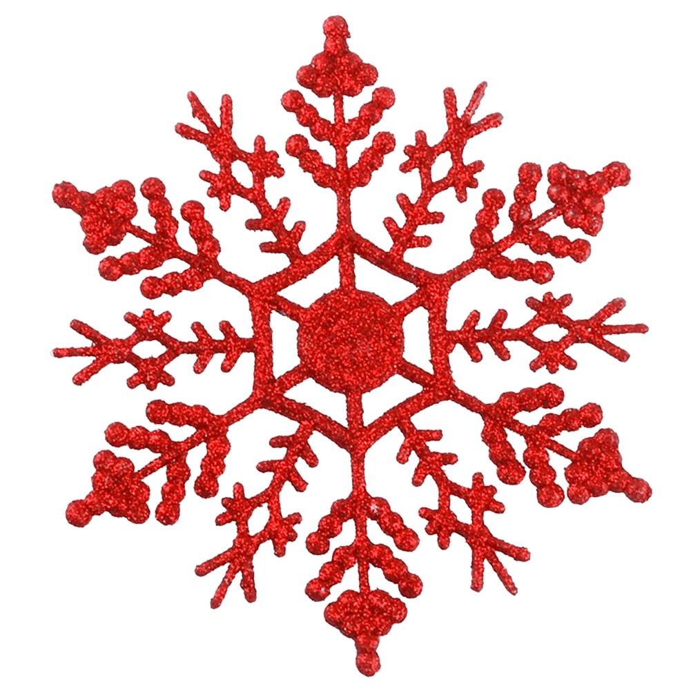 12Pcs New Glitter Snowflake Christmas Ornaments Xmas Tree Hanging Decoration HB