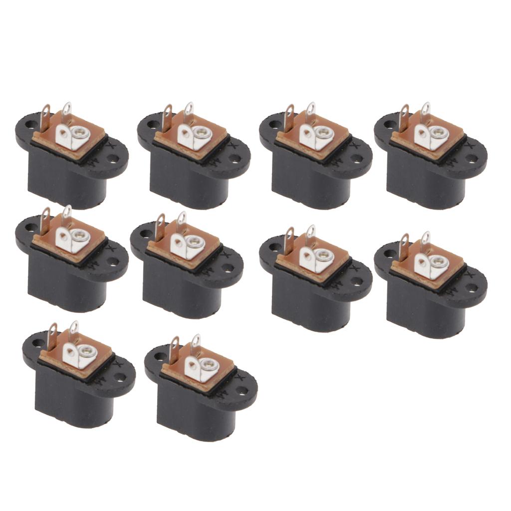 10 Pieces DC Power Supply Female Jack Socket 5.5x2.1mm Barrel-Type Mount
