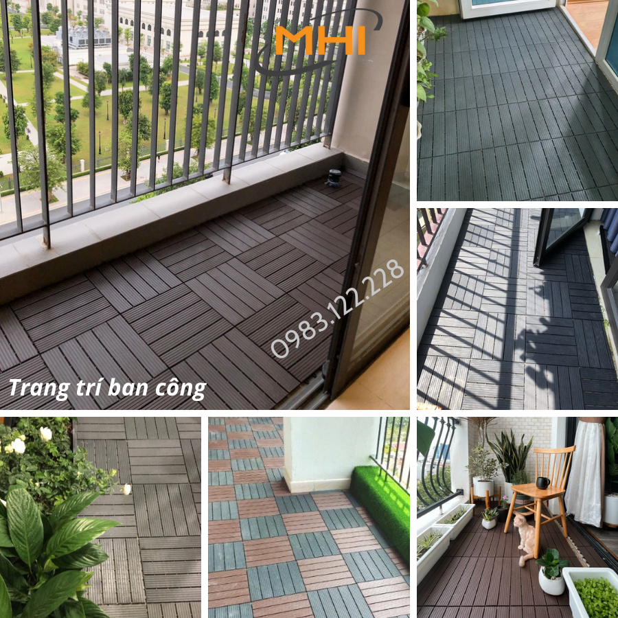 [COMBO11] Miếng nhựa trải sàn MHI-Special, Tấm nhựa trải sàn trang trí ban công / sân vườn / sân thượng; lót sàn chống trơn trượt nhà tắm / bể bơi - Hàng Việt Nam chất lượng cao