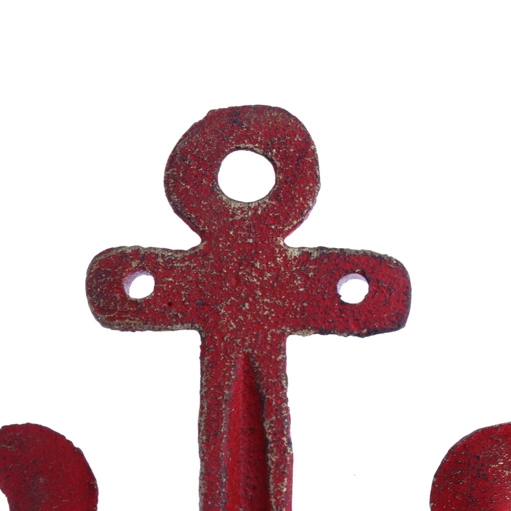 2Pcs Metal Anchor Hooks Wall Door Mounted Clothes Towel Hat Key Hanger