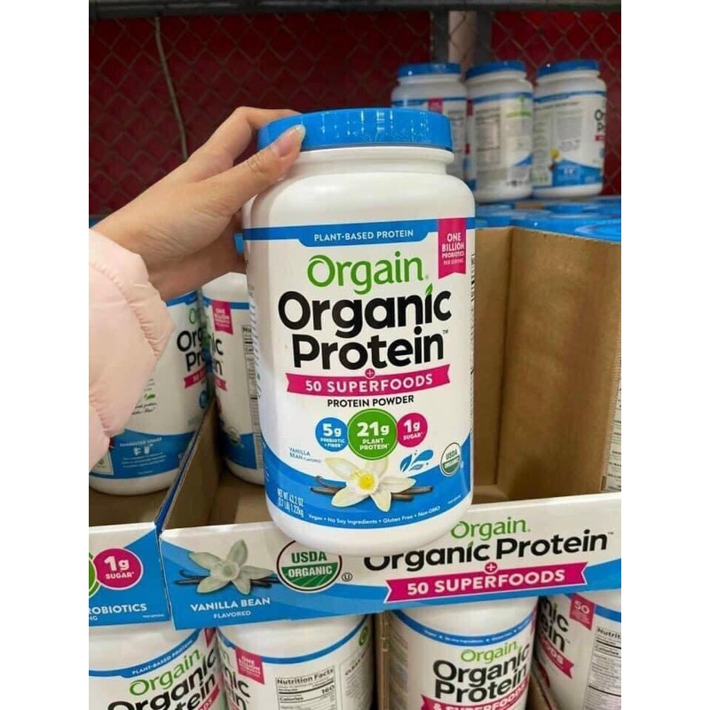 Bột Protein hữu cơ Orgain Organic Protein 50 Superfoods 1.2kg hương Vanilla