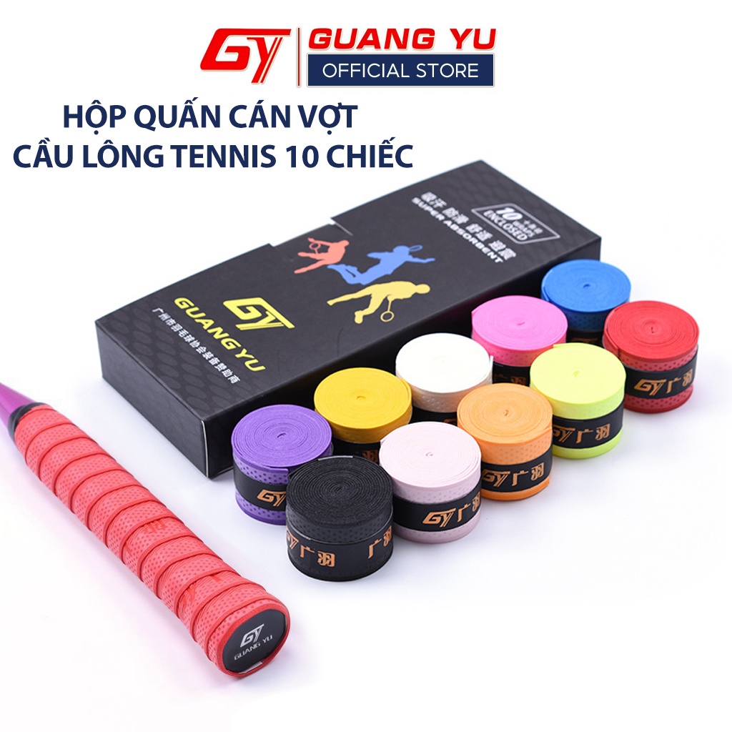 Hộp Quấn Cán Vợt Cầu Lông Chính Hãng GUANGYU Chống Trơn Trượt Cao Cấp, Hộp 10 Chiếc