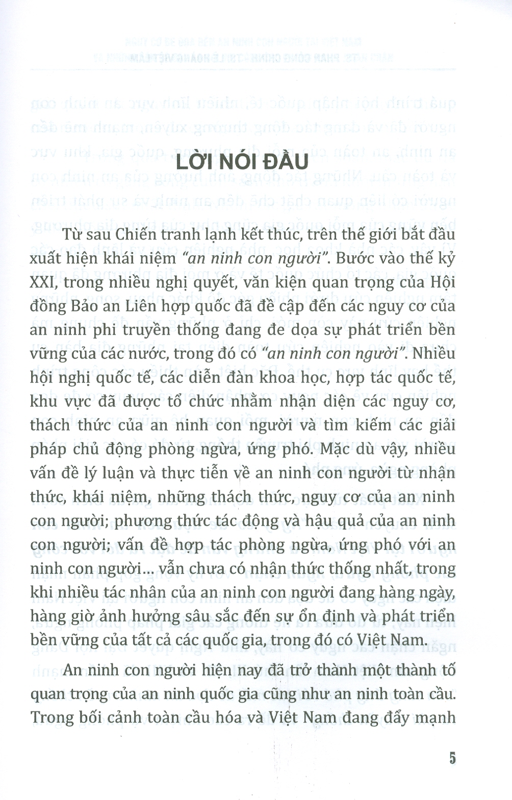 Nguy Cơ Đe Dọa Đến An Ninh Con Người Tại Việt Nam Và Những Vấn Đề Đặt Ra Đối Với Công Tác Phòng Ngừa, Ngăn Chặn (Sách chuyên khảo)