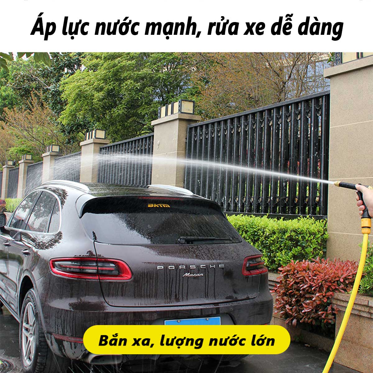 Súng phun nước áp suất cao cầm tay để làm sạch xe hơi Vòi phun nước trong vườn Đầu phun nước Tưới nước Phụ kiện rửa xe,Dễ dàng tháo rửa, vệ sinh, lắp đặt đơn giản