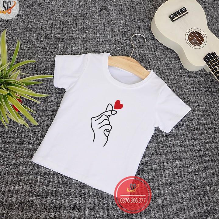 Áo gia đình bắn tim - có size lớn - màu thiên thanh
