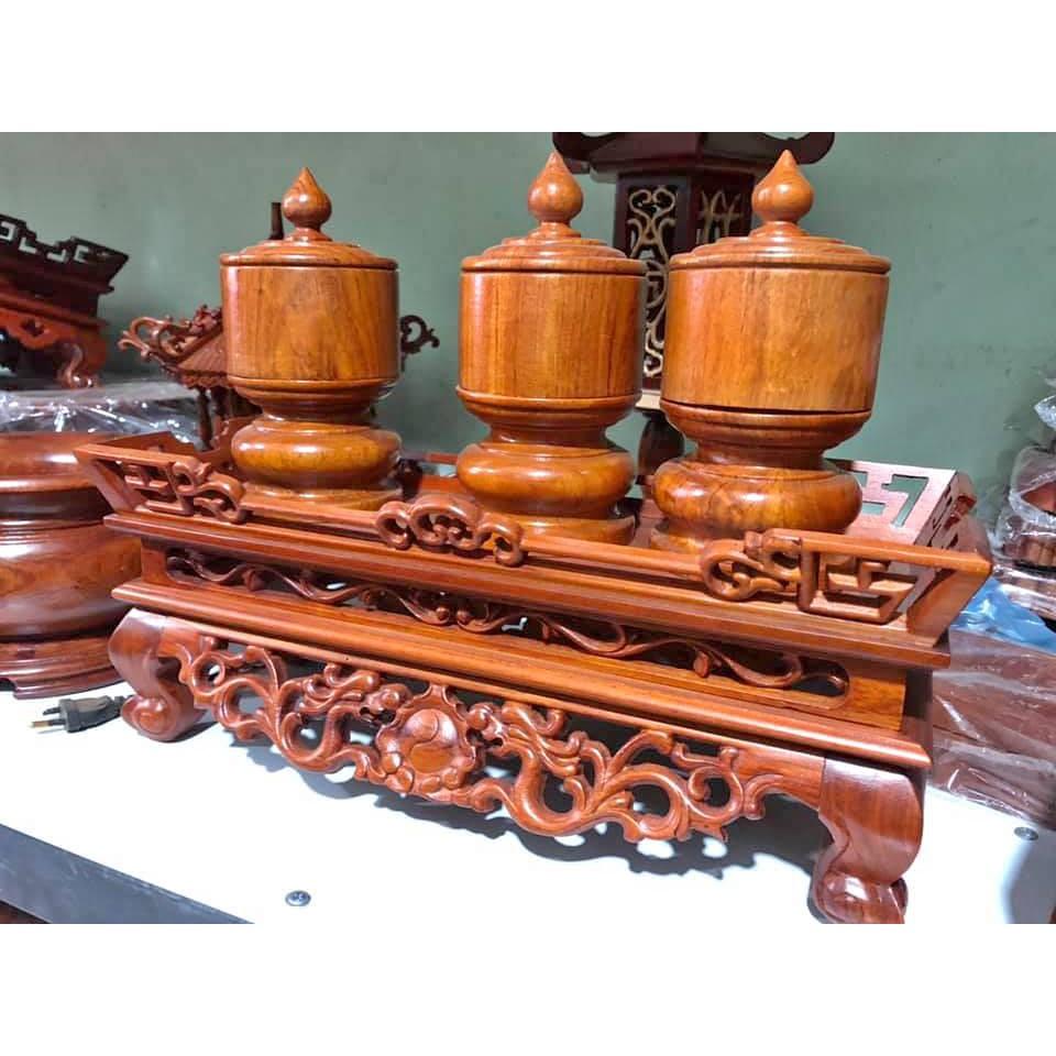 Bộ đài nước gỗ hương 47x17x17cm