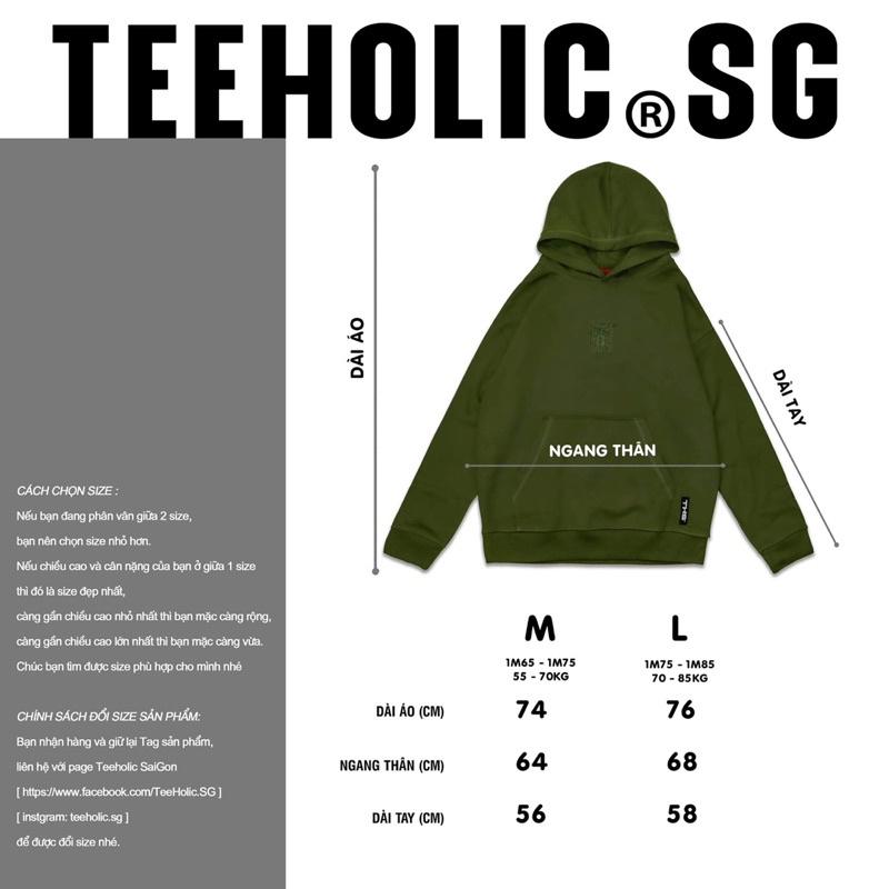 Áo Hoodie Unisex Thêu Logo TeeHolic Màu Xanh Rêu