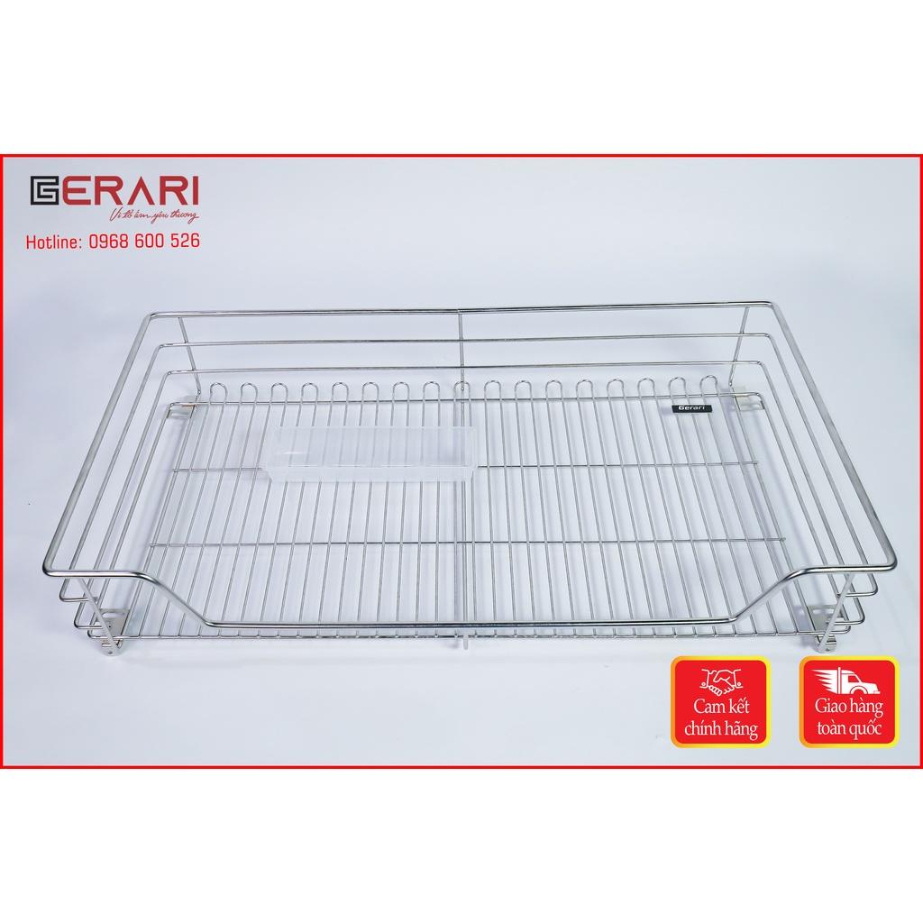Kệ xoong nồi nan dẹt Gerari chất liệu Inox 304 bóng mờ cao cấp
