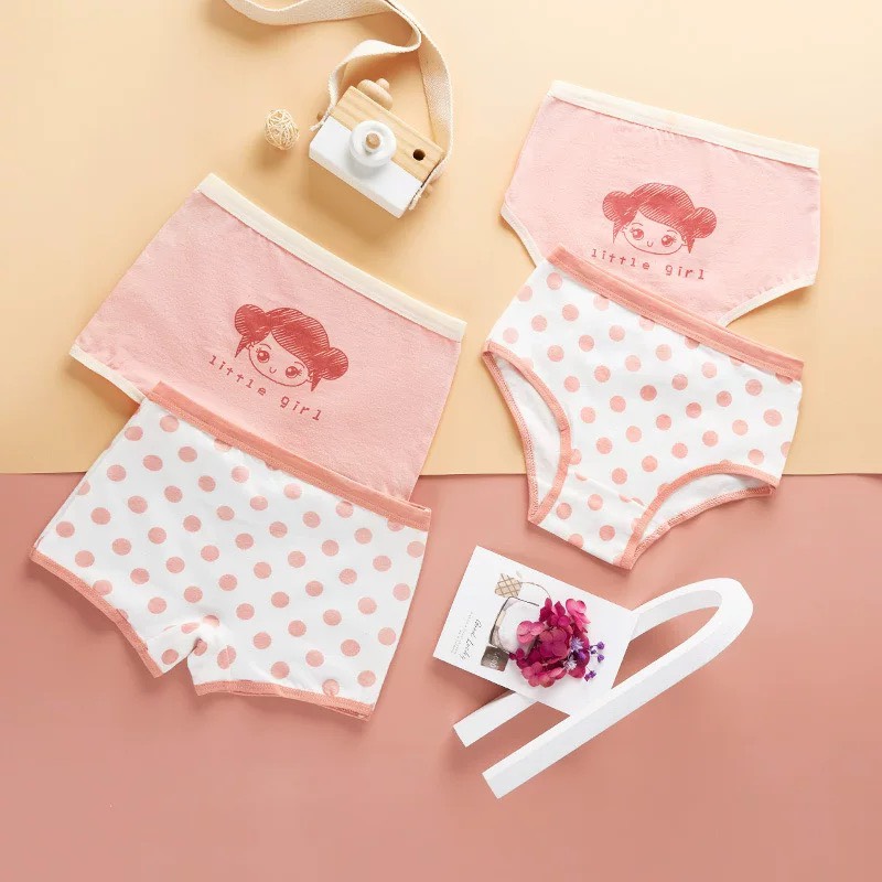 [HCM] Set 6 quần chip đùi và tam giác Litte Girl cho bé gái từ 9-40kg