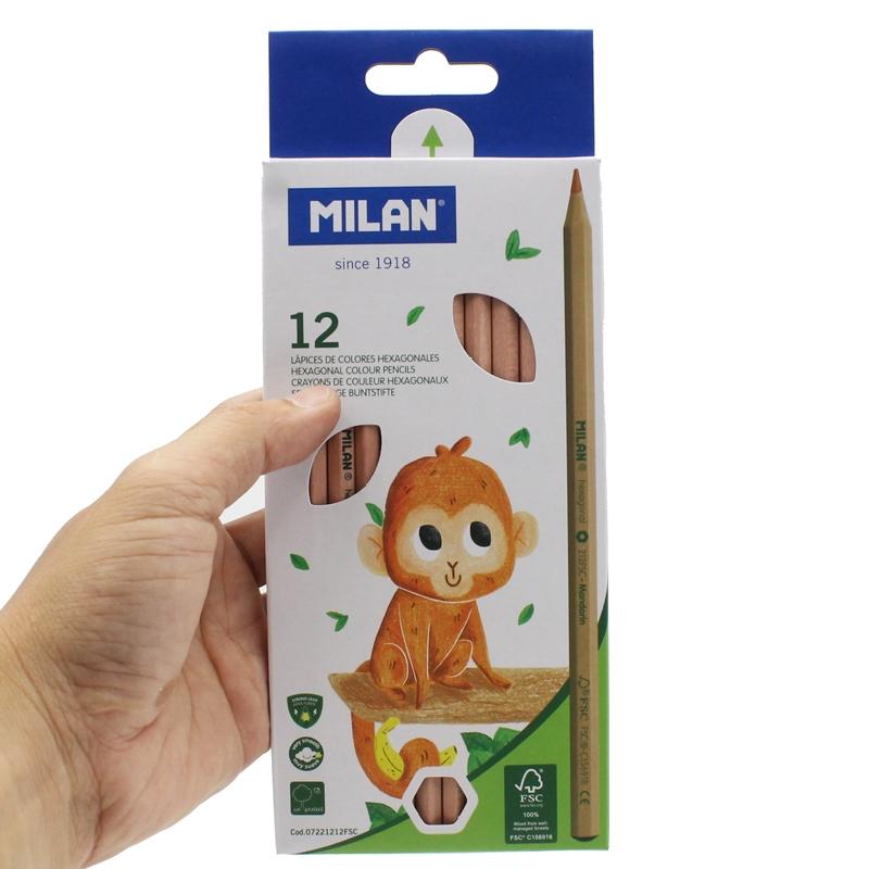 Hộp 12 Bút Chì Màu Gỗ Tái Chế Milan 07221212FSC