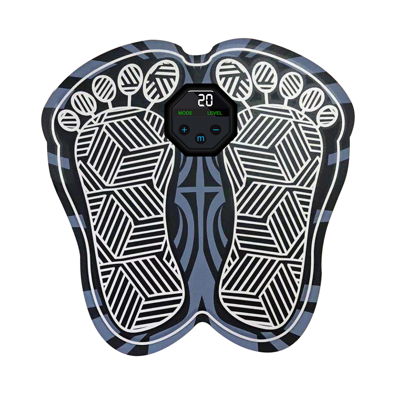 Electric Foot Massager Mat Portable Foldable Foot Massage Pad 10 Modes 20 Levels Intensity with LCD Screen