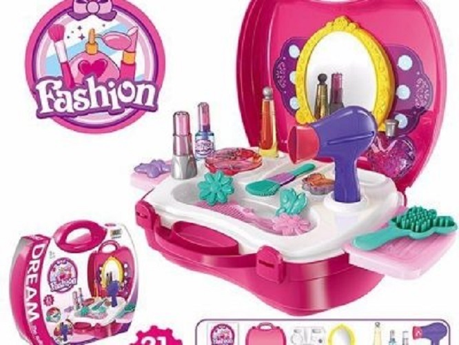 Đồ chơi làm đẹp 21 chi tiết kèm hộp đựng bằng nhựa siêu bền có nhiều đồ giúp bé thỏa sức sáng tạo
