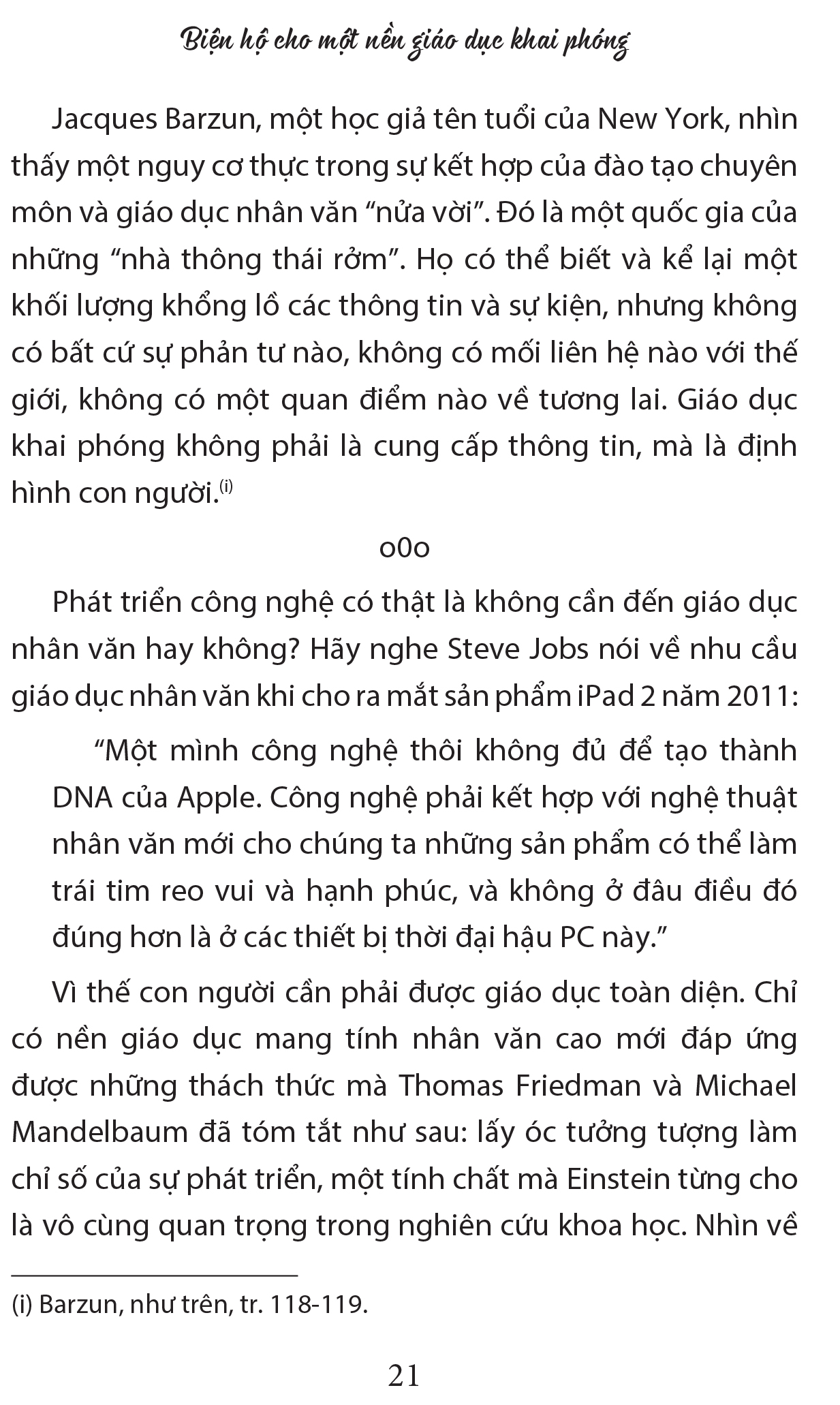 Biện hộ cho một nền giáo dục khai phóng