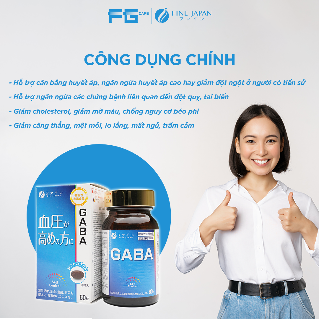 Viên Uống GABA Hỗ Trợ Điều Hòa Huyết Áp GABA Hộp 60 Viên