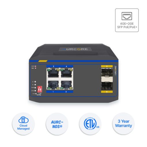 Thiết bị mạng - Bộ chuyển mạch (cầu nối) hiệu Aurcore, PoE/PoE+, 8 cổng GE, 12 cổng Gigabit SFP HÀNG CHÍNH HÃNG