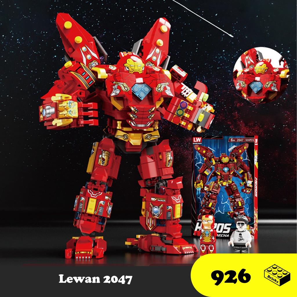 Đồ chơi Lắp ráp Hulkbuster MK48 Lewan 2047, Xếp hình thông minh Siêu anh hùng Marvel, Mô hình ghép Ironman