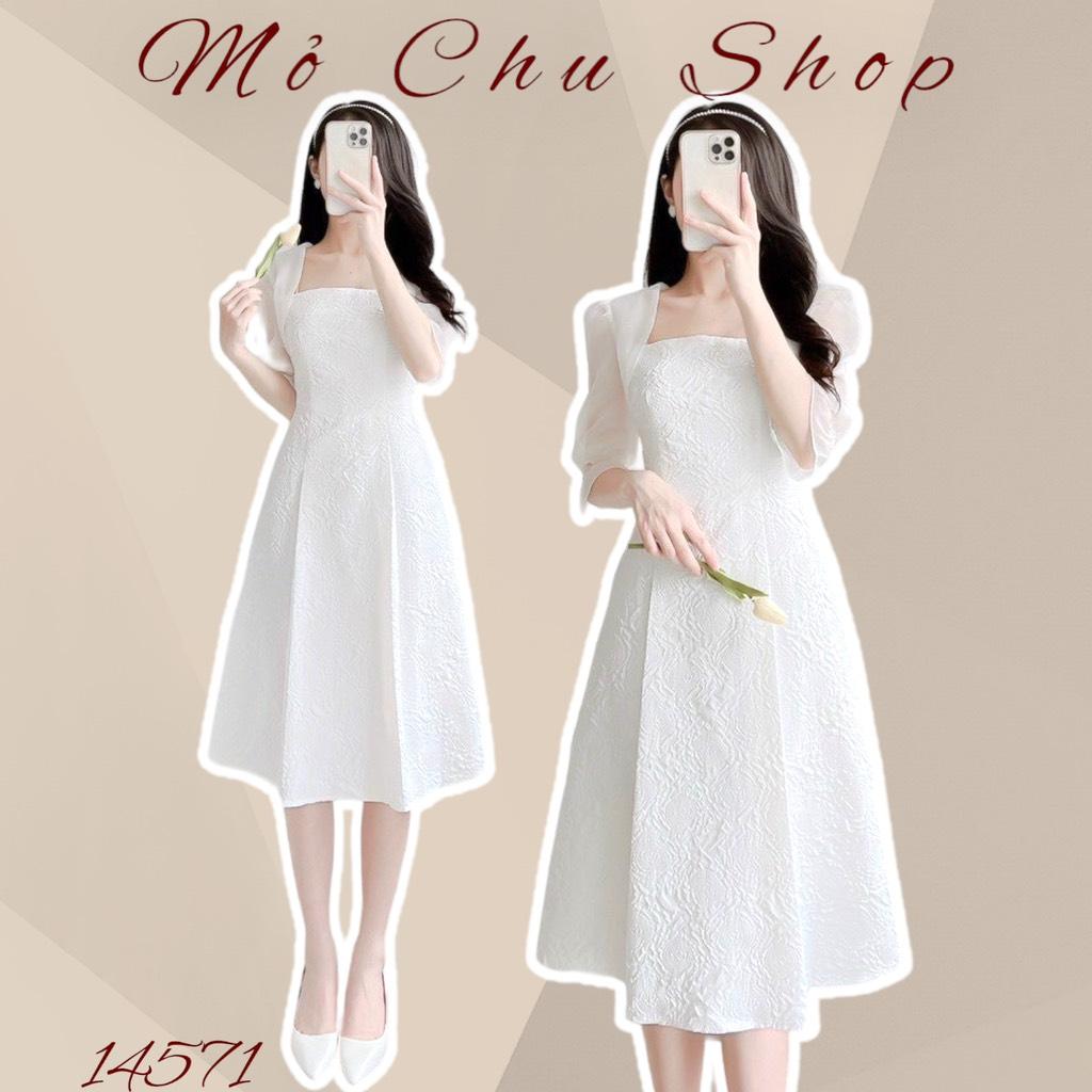 ĐẦM XÒE GẤM HOA TAY DÀI PHỐI TAY VOAN