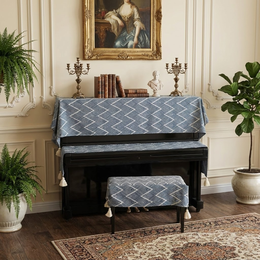 Khăn phủ đàn piano cơ đàn piano điện tử 88 phím sang trọng cổ điển trang trí giáng sinh noel năm mới Tết sinh nhật - Hàng chính hãng