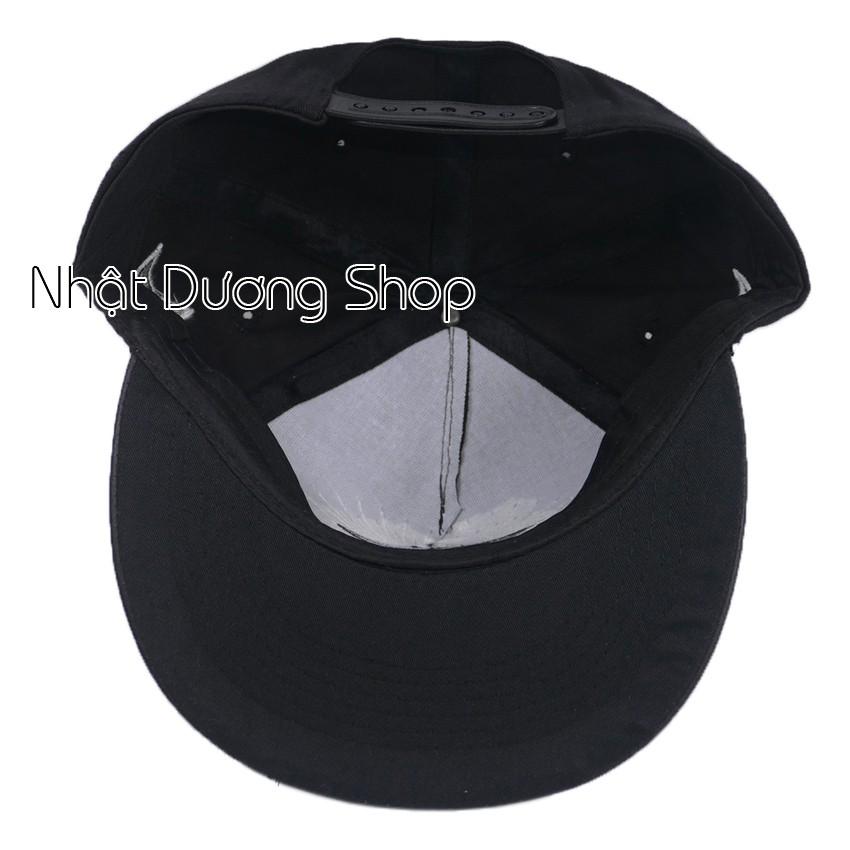 Nón Hiphop logo ngôi sao to thời trang (Có thêu bên hông) - Đen