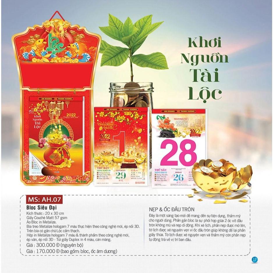 TRỌN BỘ LỊCH BLOC SIÊU ĐẠI  _ AH.07 - LỊCH TẾT 2022, QUÀ TẶNG CHO NGƯỜI THÂN, DOANH NGHIỆP HÀNG ĐẦU