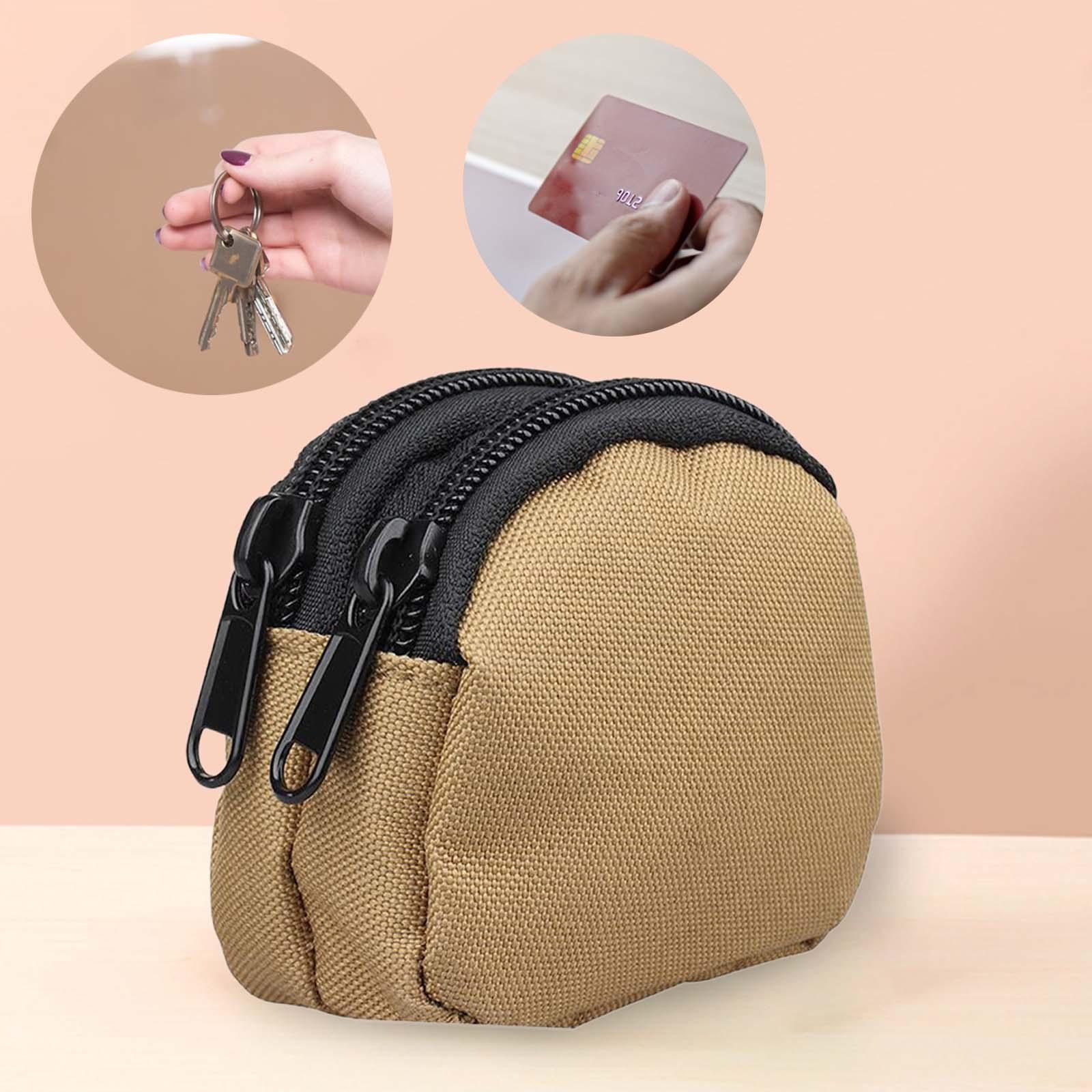 Coin Pouch Change Holder, Outdoor Wallet Nylon Waist Bag for Men, Multifunctional Coin Purse Cash Holder Money Pouch, Small Change Bag